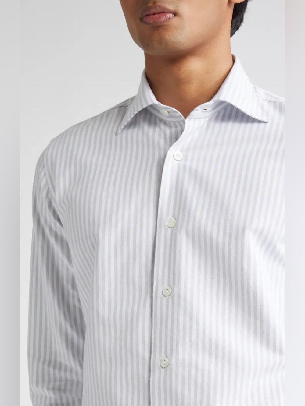 Banana Republic White Shirt with Blue Stripes